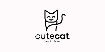 minimalistisch Logo mit Katze Elemente gemacht mit Linien. vektor