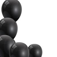 Satz von Ballons Helium schwarz isolierte Symbol vektor