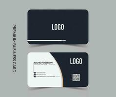 Blau modern kreativ schwarz und Weiß Geschäft Karte und Name Karte, horizontal einfach sauber Vorlage Vektor Design