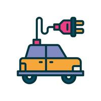 elektrisch Auto gefüllt Farbe Symbol. Vektor Symbol zum Ihre Webseite, Handy, Mobiltelefon, Präsentation, und Logo Design.