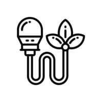 Öko Licht Linie Symbol. Vektor Symbol zum Ihre Webseite, Handy, Mobiltelefon, Präsentation, und Logo Design.