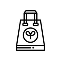 Öko Tasche Linie Symbol. Vektor Symbol zum Ihre Webseite, Handy, Mobiltelefon, Präsentation, und Logo Design.