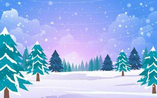 platt vinter- utomhus- landskap landskap vektor