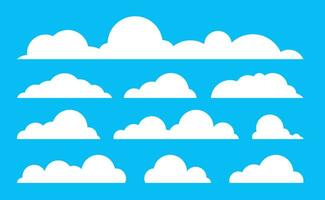 Wolke Vektor, eben Wolken abstrakt Design, Symbol Umgebung natürlich auf Blau Hintergrund vektor