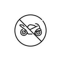 Nein Motorrad Linie Symbol Zeichen Symbol isoliert auf Weiß Hintergrund vektor
