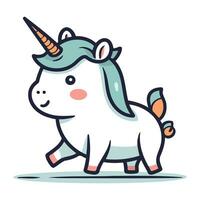 Einhorn Vektor Illustration. süß Einhorn isoliert auf Weiß Hintergrund.