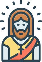 Färg ikon för Jesus vektor