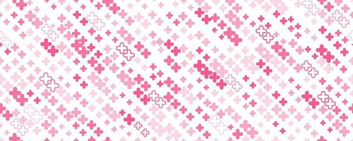medicinsk korsa och plus bakgrund. abstrakt sömlös rosa mönster för sjukhus och apotek. geometrisk former prydnad. vektor bakgrund
