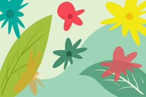 Hintergrund mit grafisch Bogen organisch Formen Grün natürlich Blätter, Blumen, Linie Kunst Muster Dekoration Element von tropisch Blätter, Blumen und Geäst. handgemacht dekorativ abstrakt Kunst vektor
