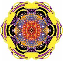 ein bunt kreisförmig Design mit ein Gelb, lila und Blau Hintergrund vektor