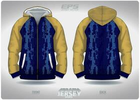 eps jersey sporter skjorta vector.blue guld orm skala mönster design, illustration, textil- bakgrund för sporter lång ärm luvtröja vektor