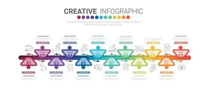 Business-Infografik-Vorlage für 12 Monate vektor