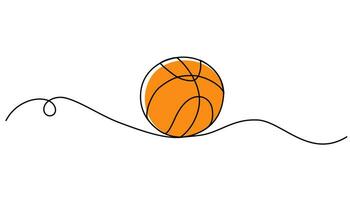 einer kontinuierlich Linie Zeichnung Basketball. Sport Ball Konzept. editierbar Schlaganfall. Gliederung Vektor Illustration