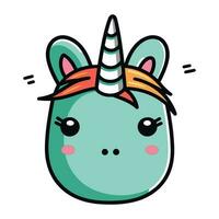 Einhorn Kopf. süß Karikatur kawaii Charakter. Vektor Illustration