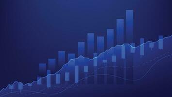 finanziell Geschäft Hintergrund Statistiken mit Bar Graph und Kerzenhalter Diagramm Show Lager Markt vektor