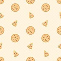 süße Pizza und nahtloses Muster in Scheiben schneiden vektor