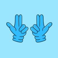 blaue Handschuhe Finger isolierte Vektor-Illustration. medizinisches Handschuhelement vektor