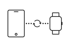 Smartphone ist nicht mit einer Smartwatch verbunden. Vektor-Symbol Abbildung. vektor