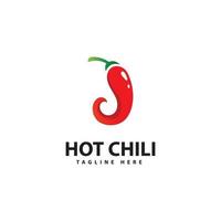 kryddig chili logotyp ikon vektor röd paprika logotyp mall