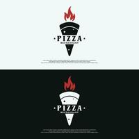 retro Jahrgang Pizza oder Pizzeria Logo Vorlage Design mit gekreuzt Schaufeln.Logo zum Geschäft, Restaurant, Etikette und Abzeichen. vektor