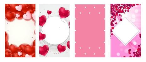 Valentinstag Liebe Hintergrund für Geschichten Post Set vektor