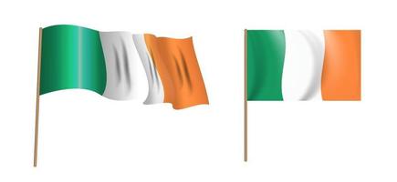 Irlands färgstarka, naturalistiska Irland vajande flagga. vektor