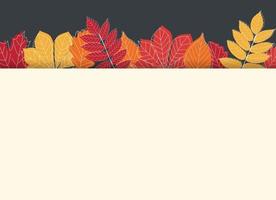 Herbsthintergrundschablone mit Blättern. Sonderangebot. begrenzte Zeit. vektor