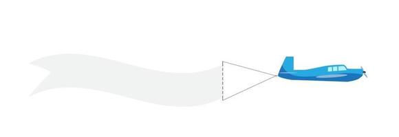 färgmodell av ett gammalt plan som flyger med en affisch på en kabel för text. vektor