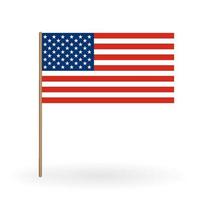amerikanska flaggan. usa banner som vinkar på en flaggstång. vektor
