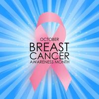 oktober medvetenhetsmånad för bröstcancer. rosa band tecken vektor