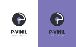p im vinil-logo-konzept vektor