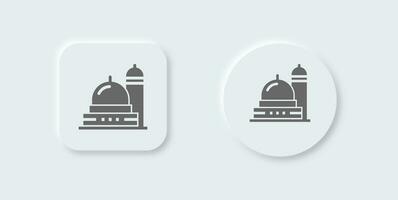 Moschee solide Symbol im neomorph Design Stil. islamisch Zeichen Vektor Illustration.