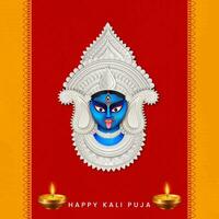 maa Kali Illustration zum glücklich Kali Puja Sozial Medien Post vektor