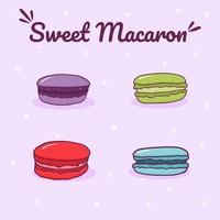 süße macaron-illustrations-vektorschablone vektor