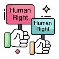 konceptuell platt design ikon av mänsklig rätt styrelser vektor