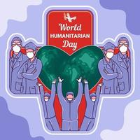 Plakat zur Kampagne zum Welttag der humanitären Hilfe vektor