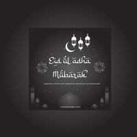Schwarz-Weiß-Eid ul Adha Social-Media-Beitrag vektor