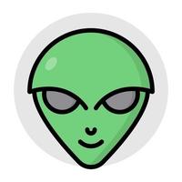 ein flaches design, ikone von alien vektor