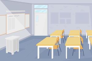 ingen på skolan klassrum platt färg vektor illustration