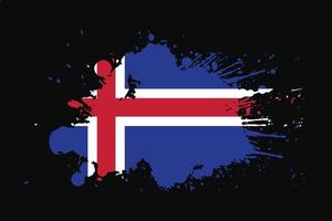 Island-Flagge mit Grunge-Effekt-Design vektor