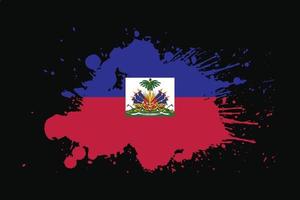 haiti flagga med grunge effekt design vektor