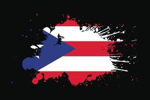 Puerto Rico flagga med grunge effekt design vektor