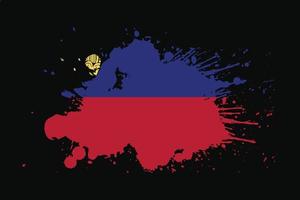 Liechtenstein-Flagge mit Grunge-Effekt-Design vektor