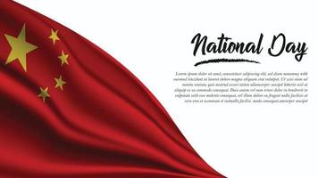 Nationalfeiertag-Banner mit China-Flagge-Hintergrund vektor