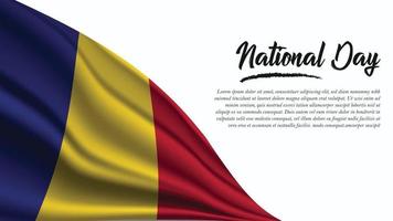 nationaldagbanner med rumäniens flaggbakgrund vektor