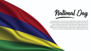 nationaldag banner med mauritius flagga bakgrund vektor