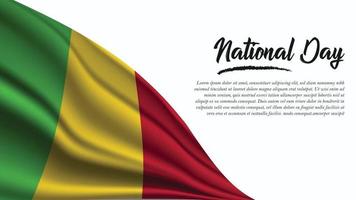 nationaldag banner med mali flagga bakgrund vektor