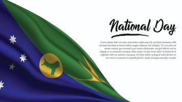 nationaldag banner med jul öar flagga bakgrund vektor