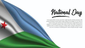 Nationalfeiertag-Banner mit Dschibuti-Flaggenhintergrund vektor