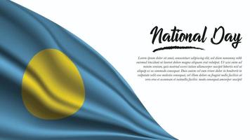 Nationalfeiertag-Banner mit Palau-Flagge-Hintergrund vektor
